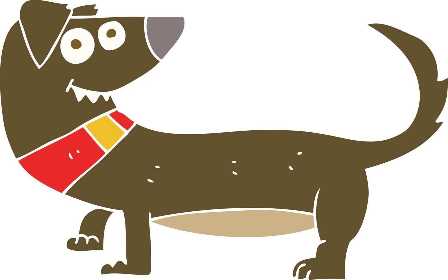 ilustración de color plano de perro vector