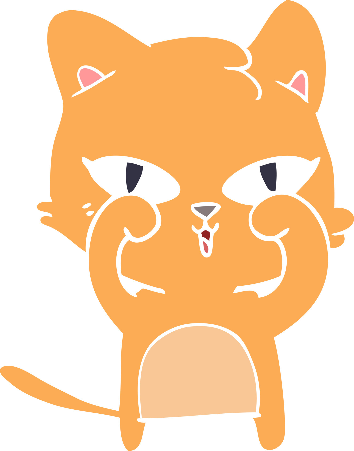 flat color style cartoon cat rubbing eyes 12144093 Vector Art at Vecteezy