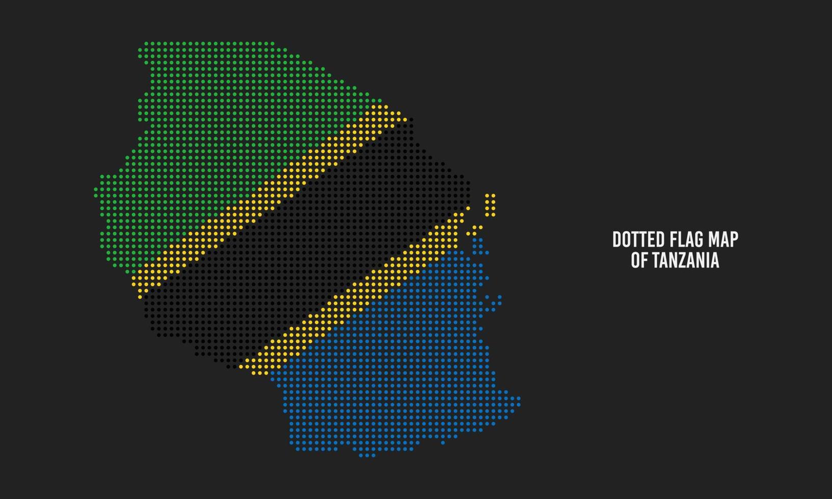 Dotted Tanzania Flag Map Vector Illustration