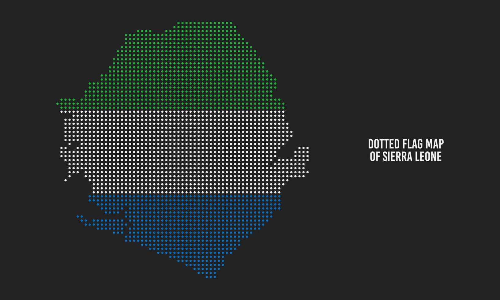 Dotted Sierra Leone Flag Map Vector Illustration