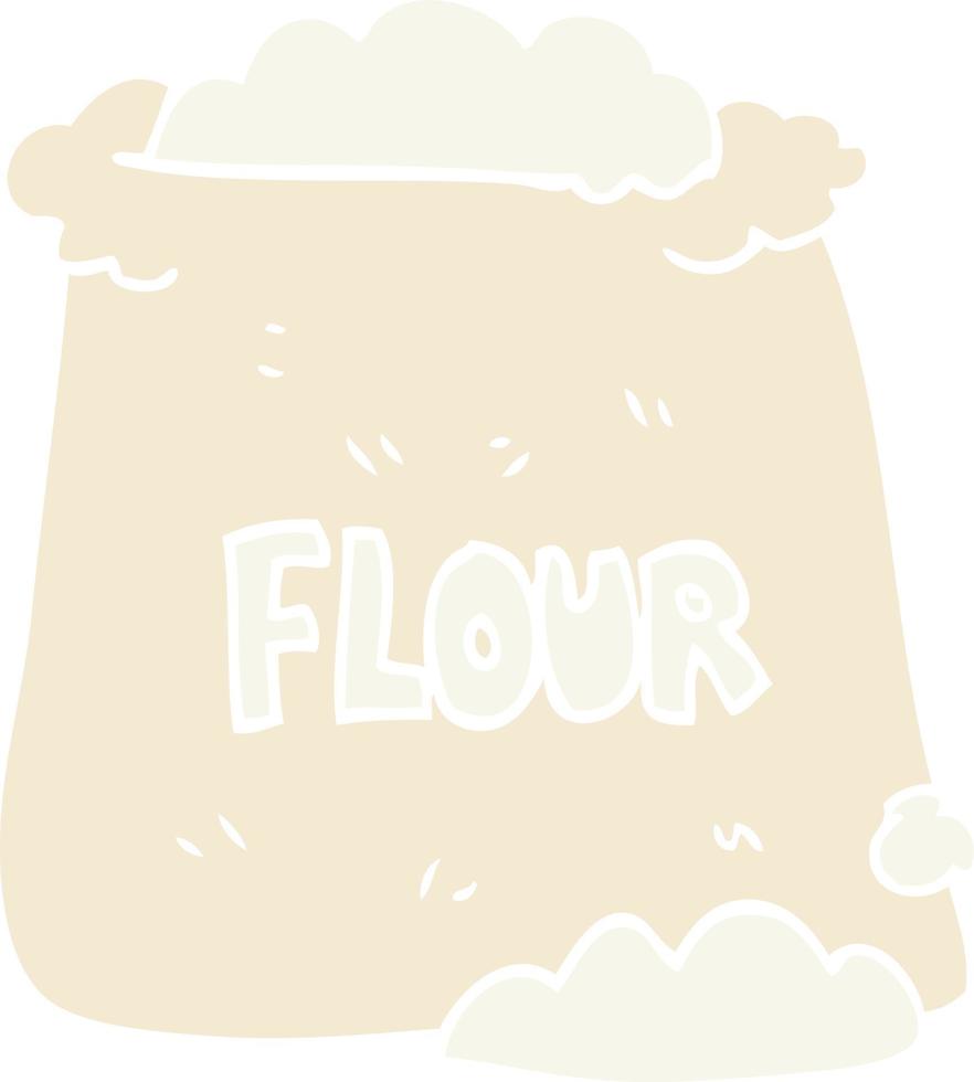 flat color illustration of bag of flour vector