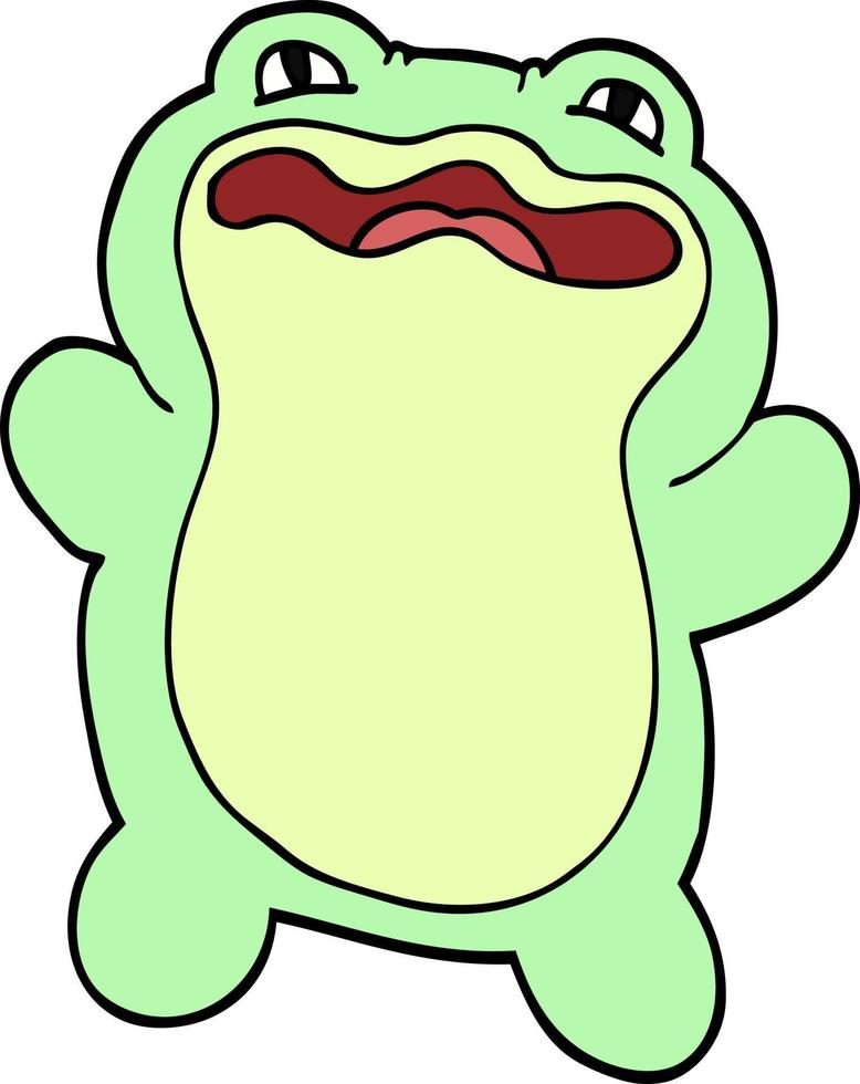 cartoon doodle frog vector