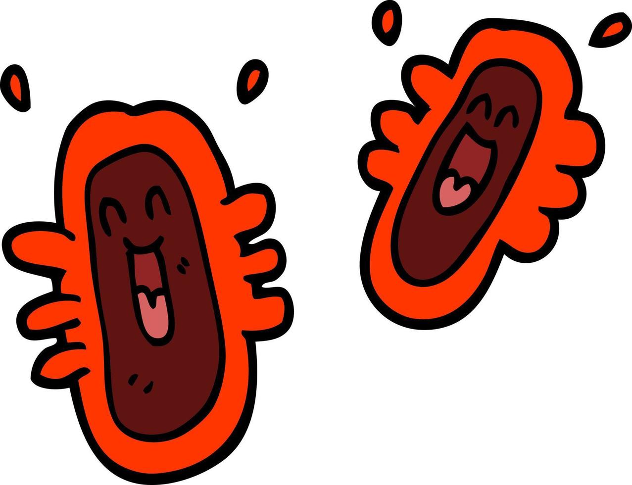 cartoon doodle blood cells vector