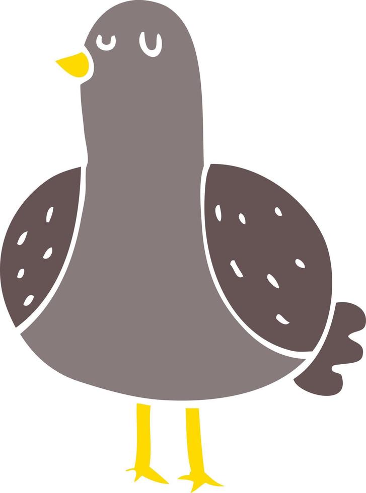 flat color style cartoon bird vector