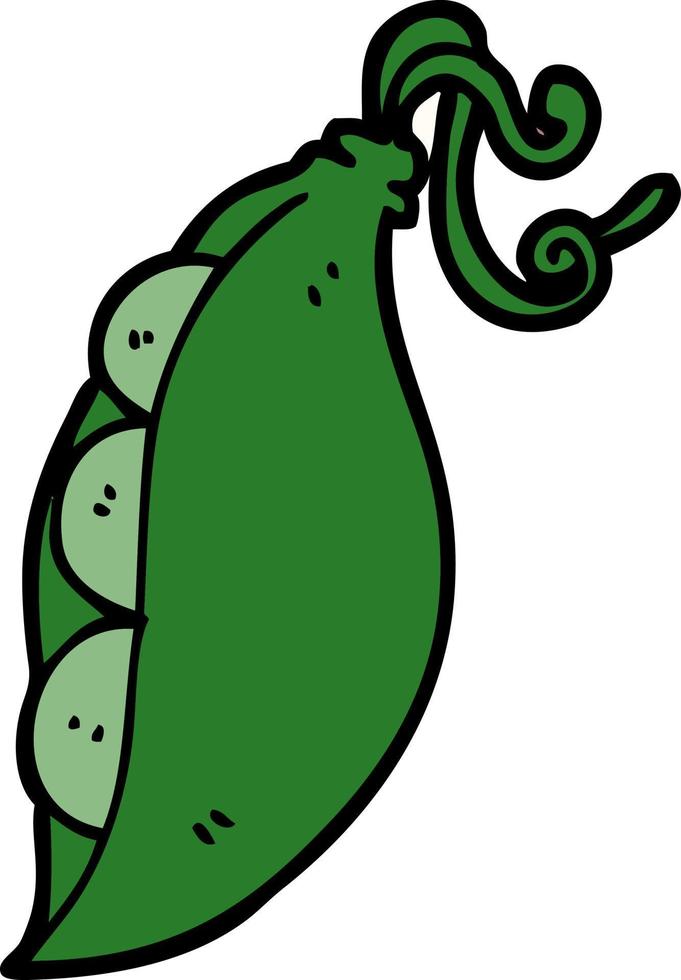 cartoon doodle peas in pod vector