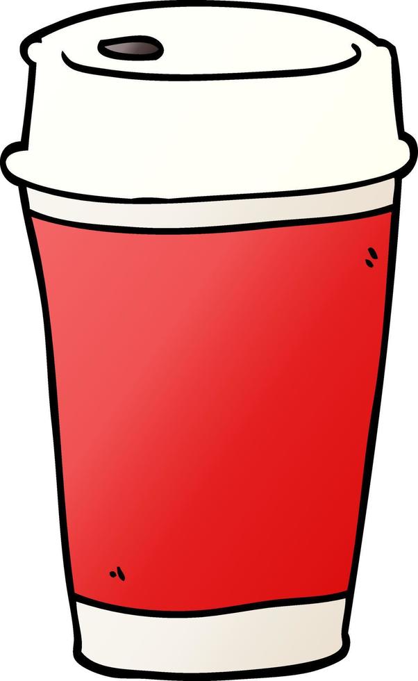 cartoon doodle take out coffee vector
