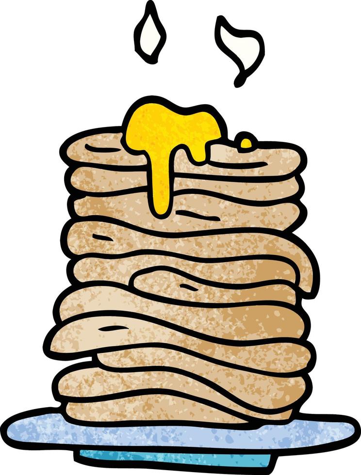 cartoon doodle stack of pancakes vector