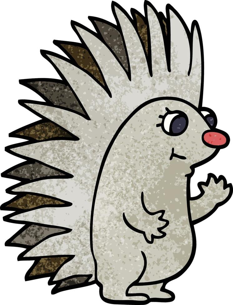 cartoon doodle spiky hedgehog vector