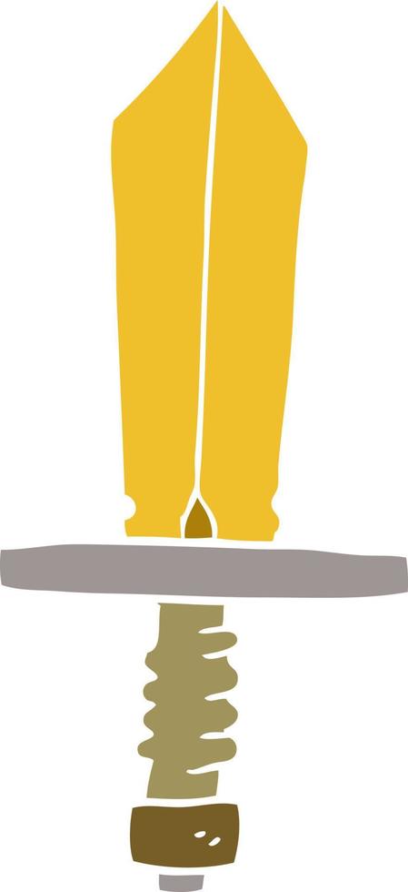 cartoon doodle of an old bronze sword vector