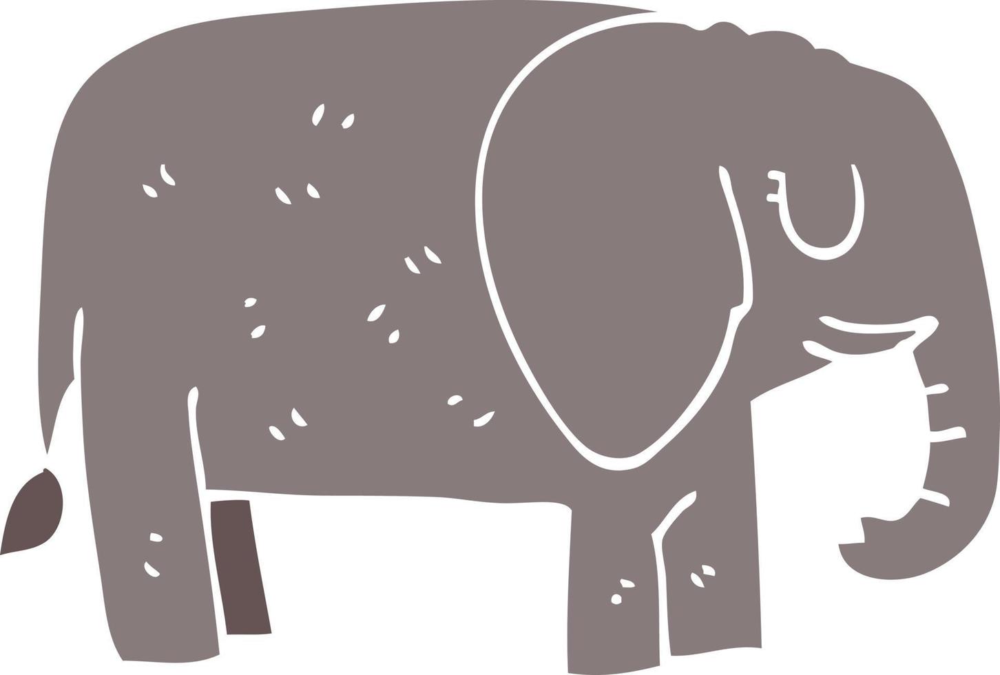 cartoon doodle elephant standing still vector