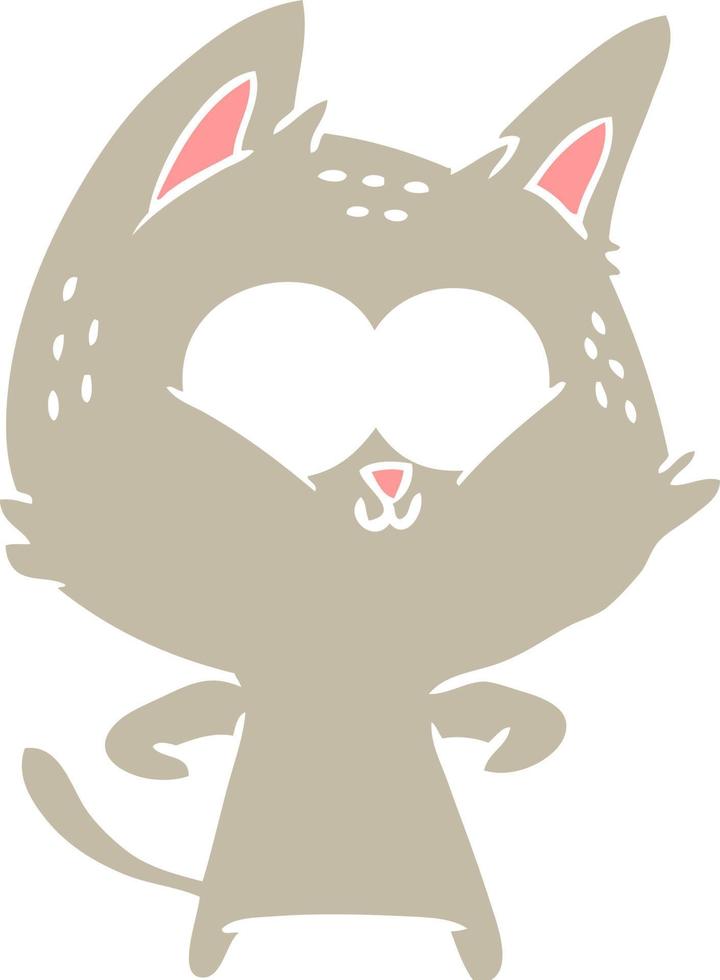 flat color style cartoon cat vector