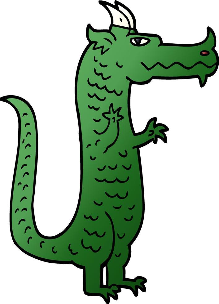 cartoon doodle magical dragon vector
