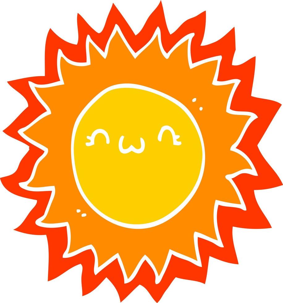 flat color style cartoon sun vector