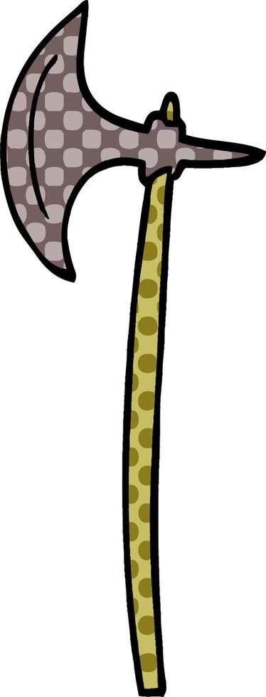 cartoon doodle medieval axe vector