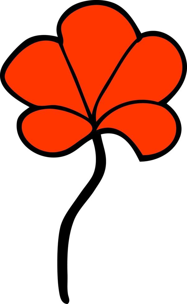 flor de garabato de dibujos animados vector