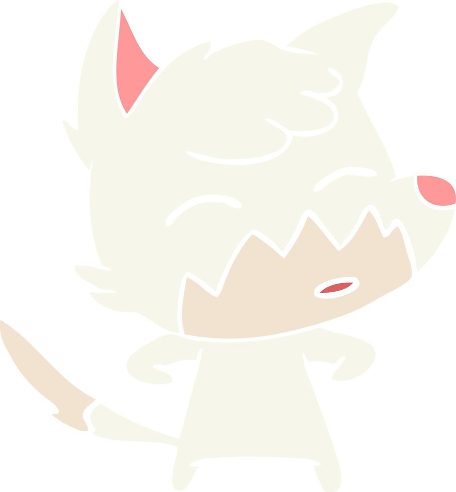 flat color style cartoon fox vector