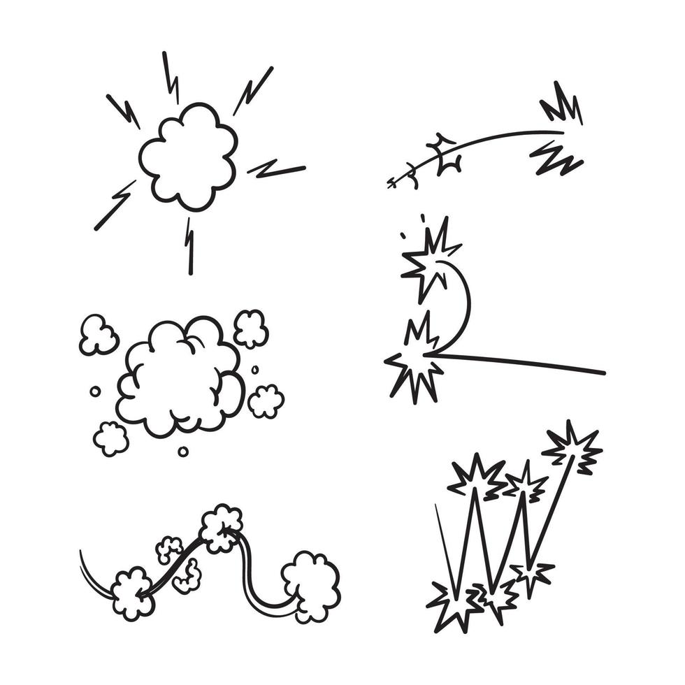 dibujado a mano doodle bump impacto explosión ilustración vector