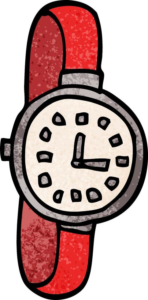 reloj de garabato de dibujos animados vector