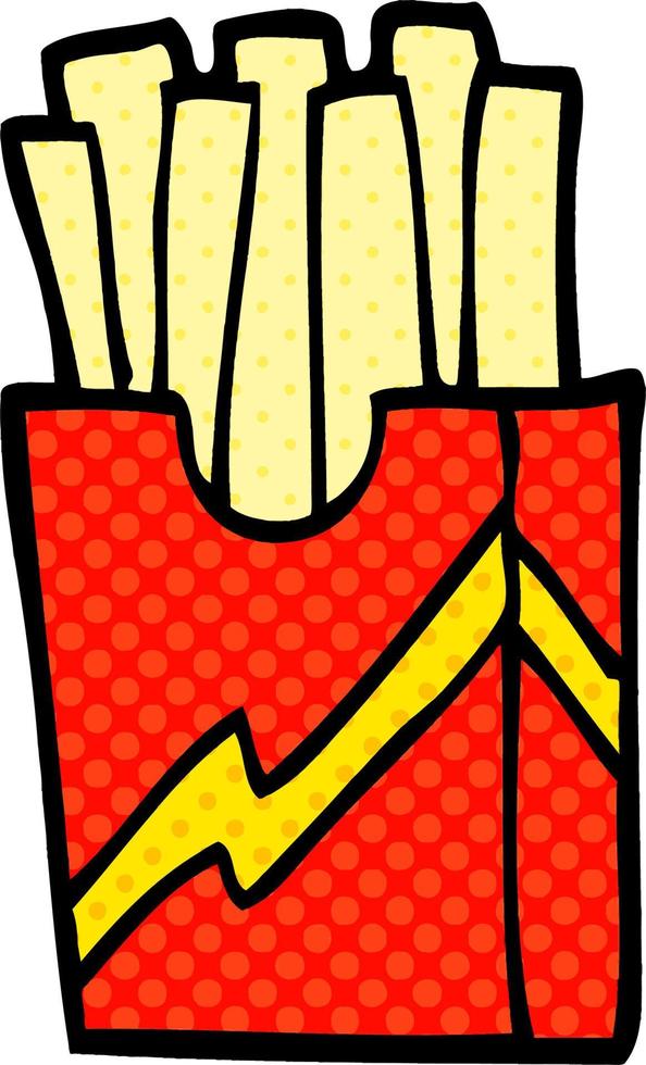 cartoon doodle fast food fries vector