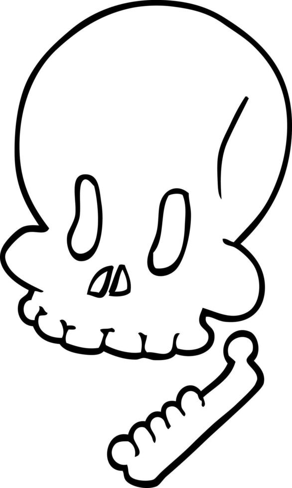 line drawing cartoon halloween skull vector