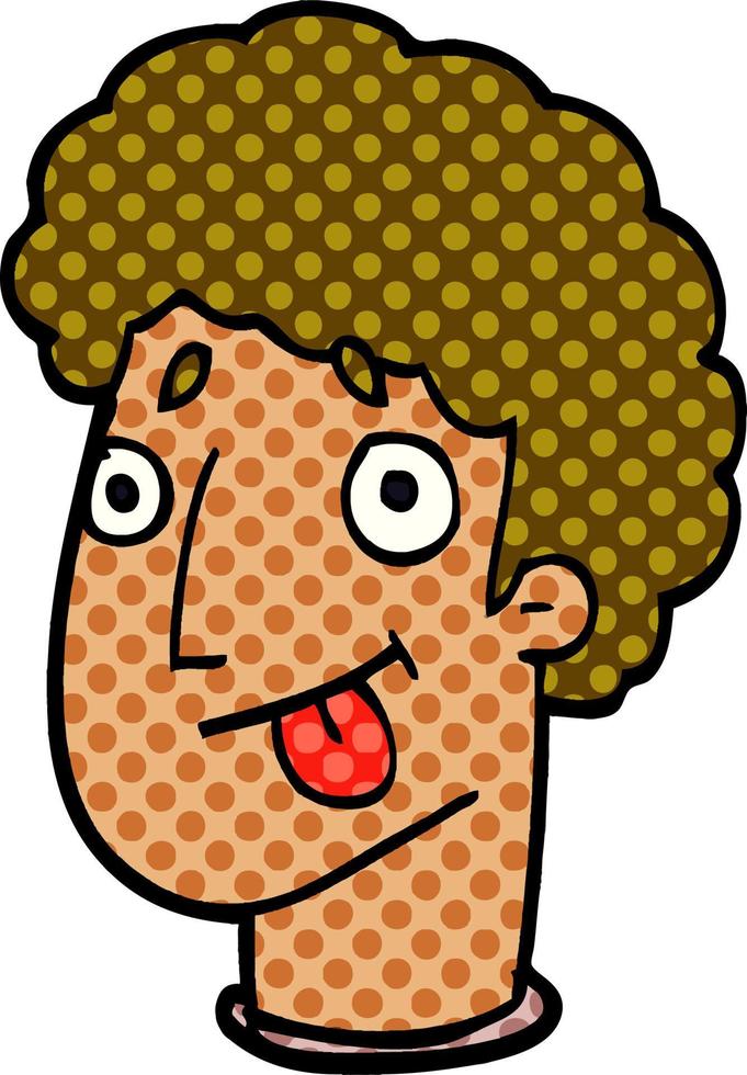 cartoon doodle funny male face vector