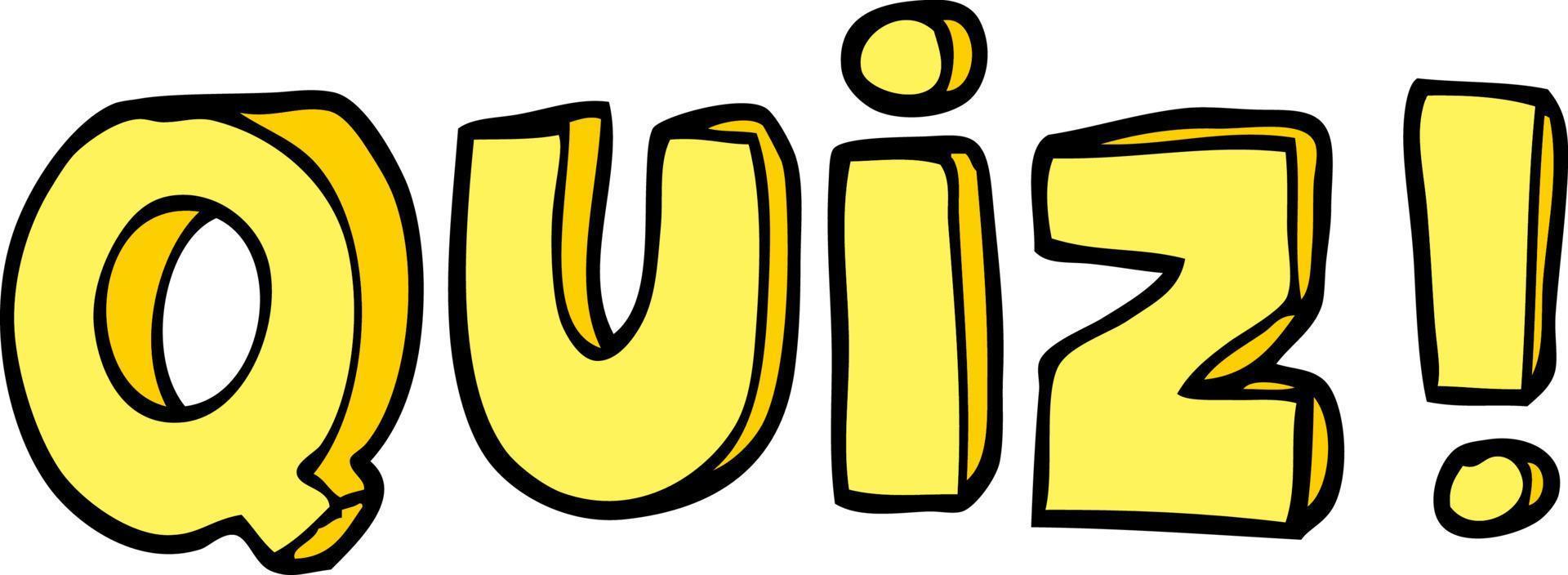 cartoon doodle word quiz vector