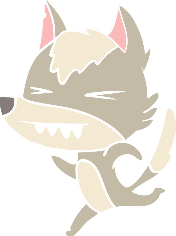 angry wolf running vector