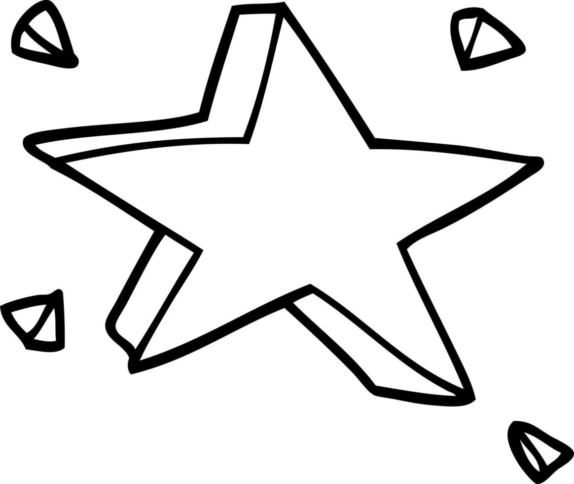 line drawing cartoon star vector