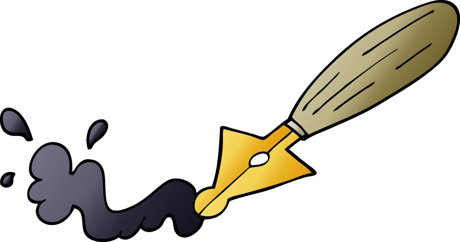 cartoon doodle fountain pen vector