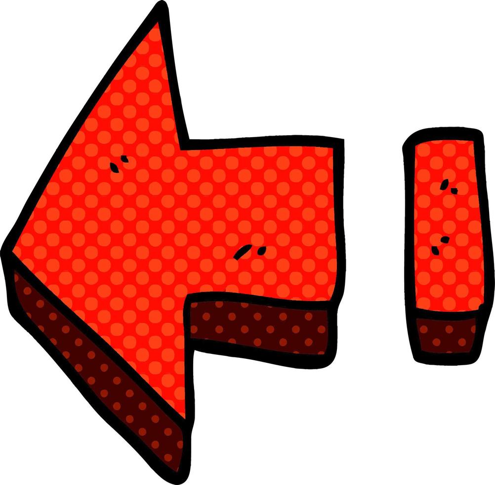 cartoon doodle red arrow vector