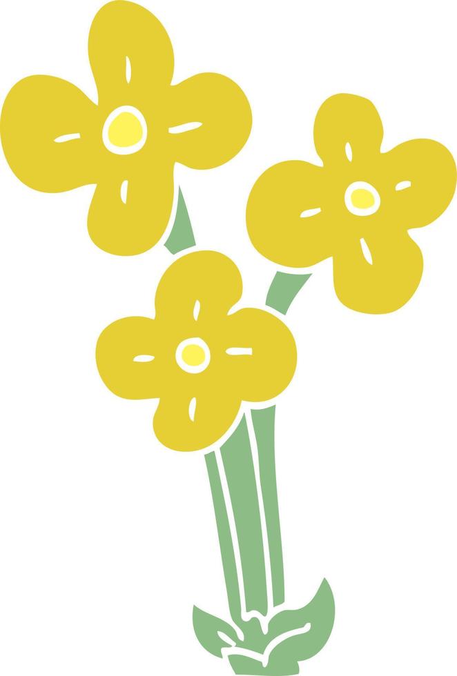 cartoon doodle bunch of flowers vector