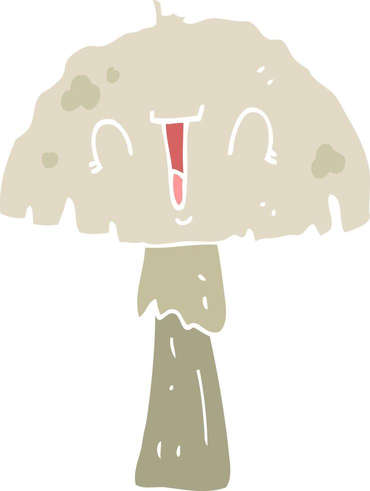 flat color style cartoon mushroom vector