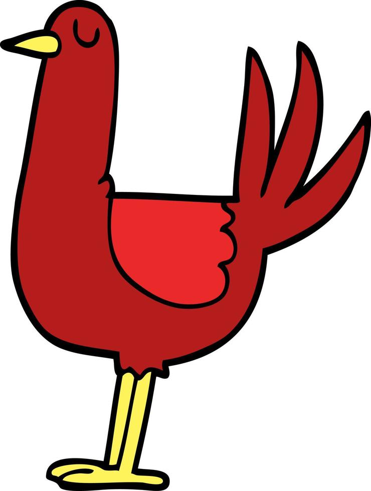 cartoon doodle tall bird vector