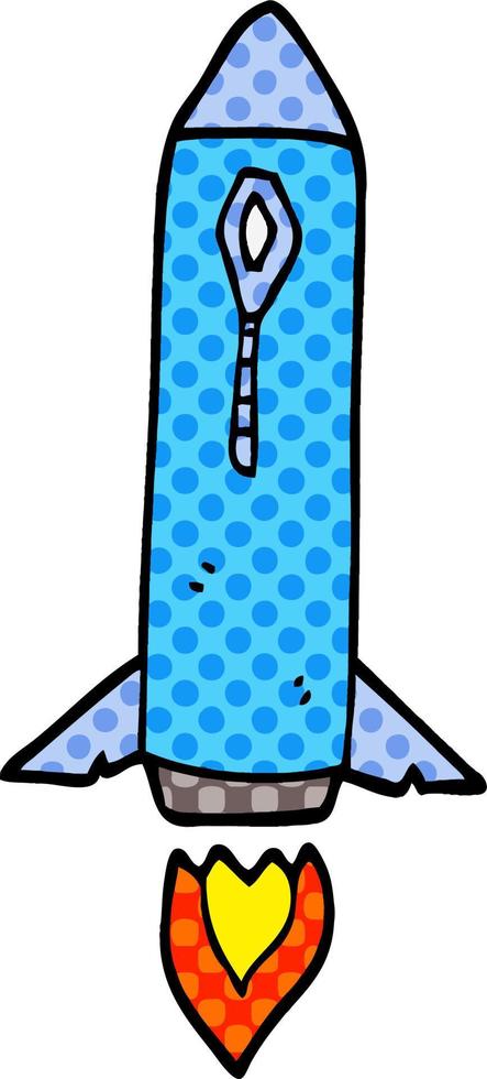 cartoon doodle space rocket vector