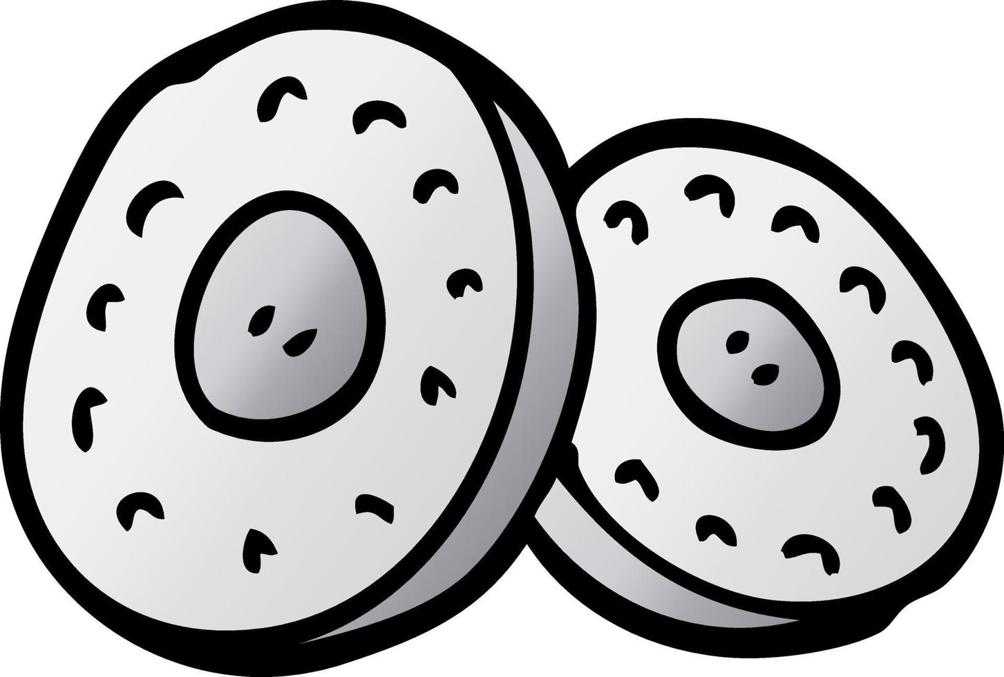 cartoon doodle two silver coins vector