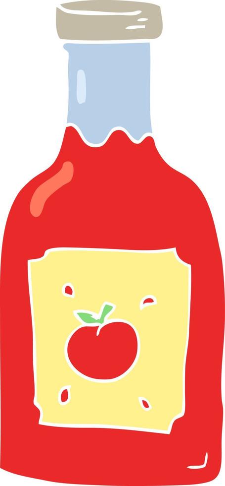 flat color illustration of ketchup vector