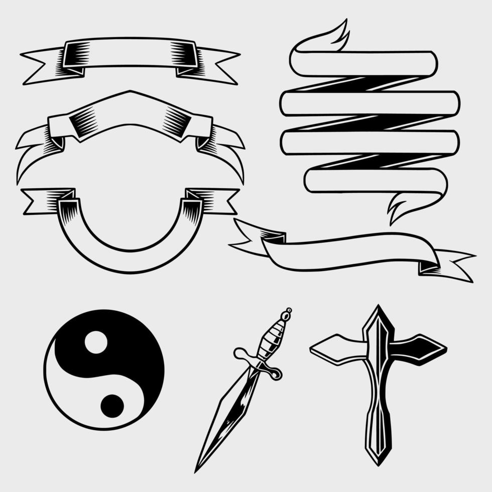 multipurpose accessories ribbon set element illustration vector