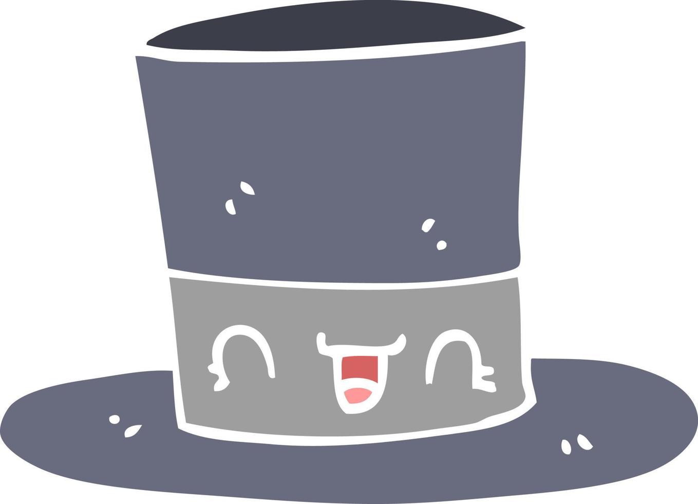 flat color style cartoon top hat vector