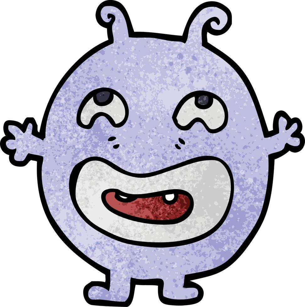 monstruo de garabato de dibujos animados vector