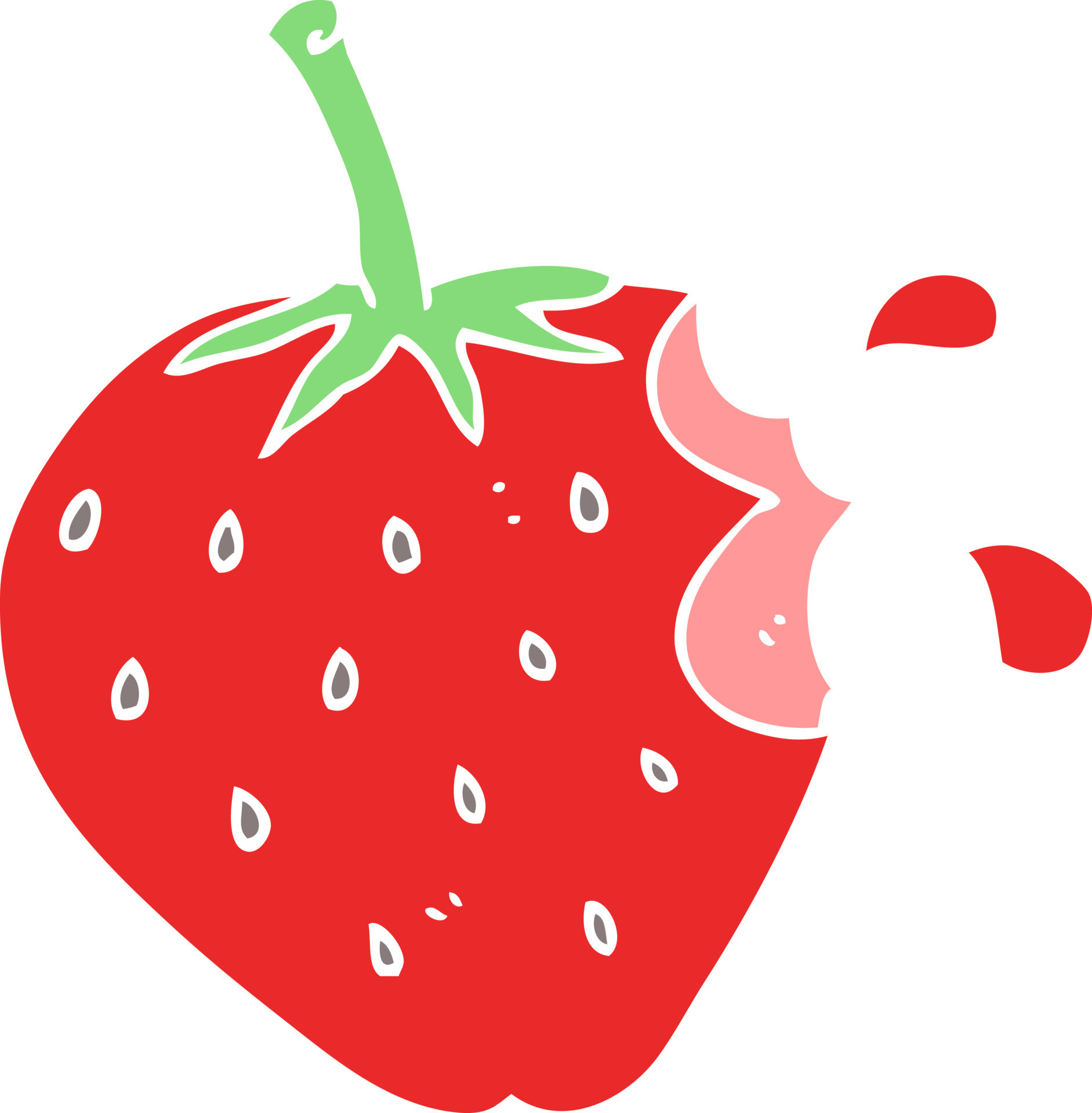 flat color illustration of strawberry 12144967 Vector Art at Vecteezy