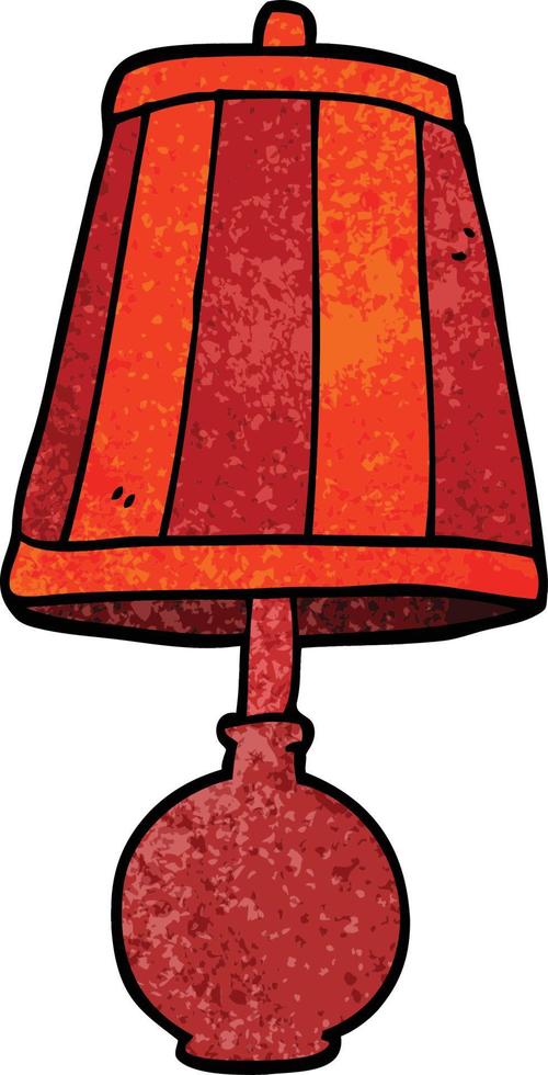 cartoon doodle table lamp vector