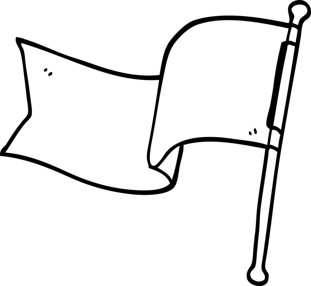line drawing cartoon red flag vector
