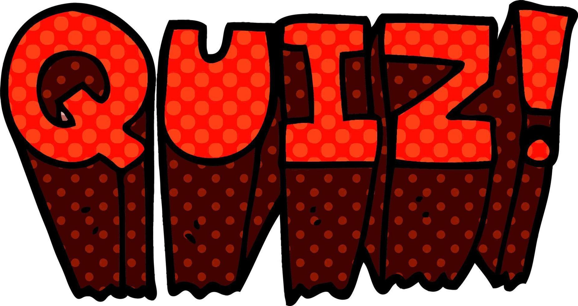 cartoon doodle quiz sign vector