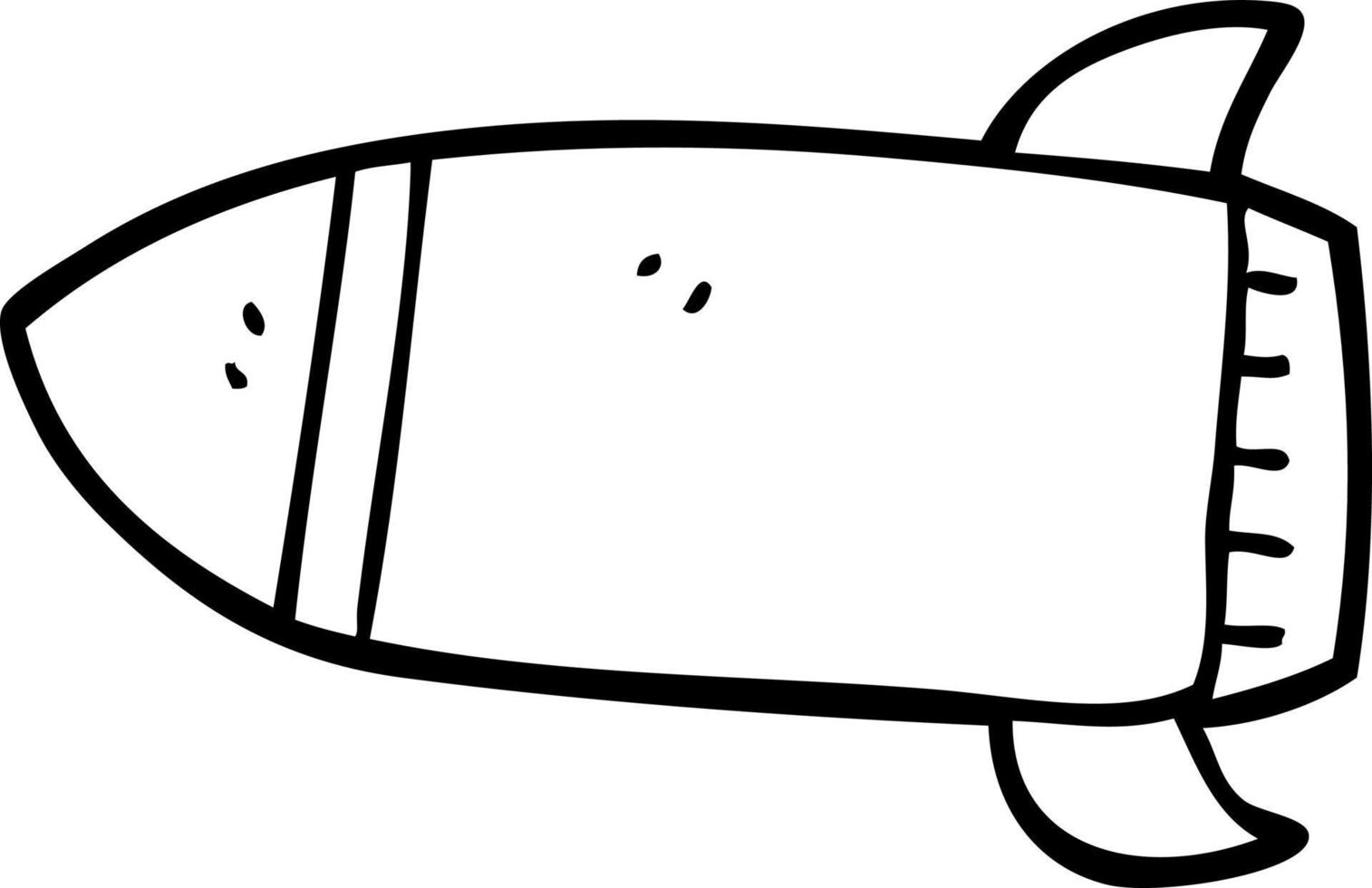 line drawing cartoon rocket vector