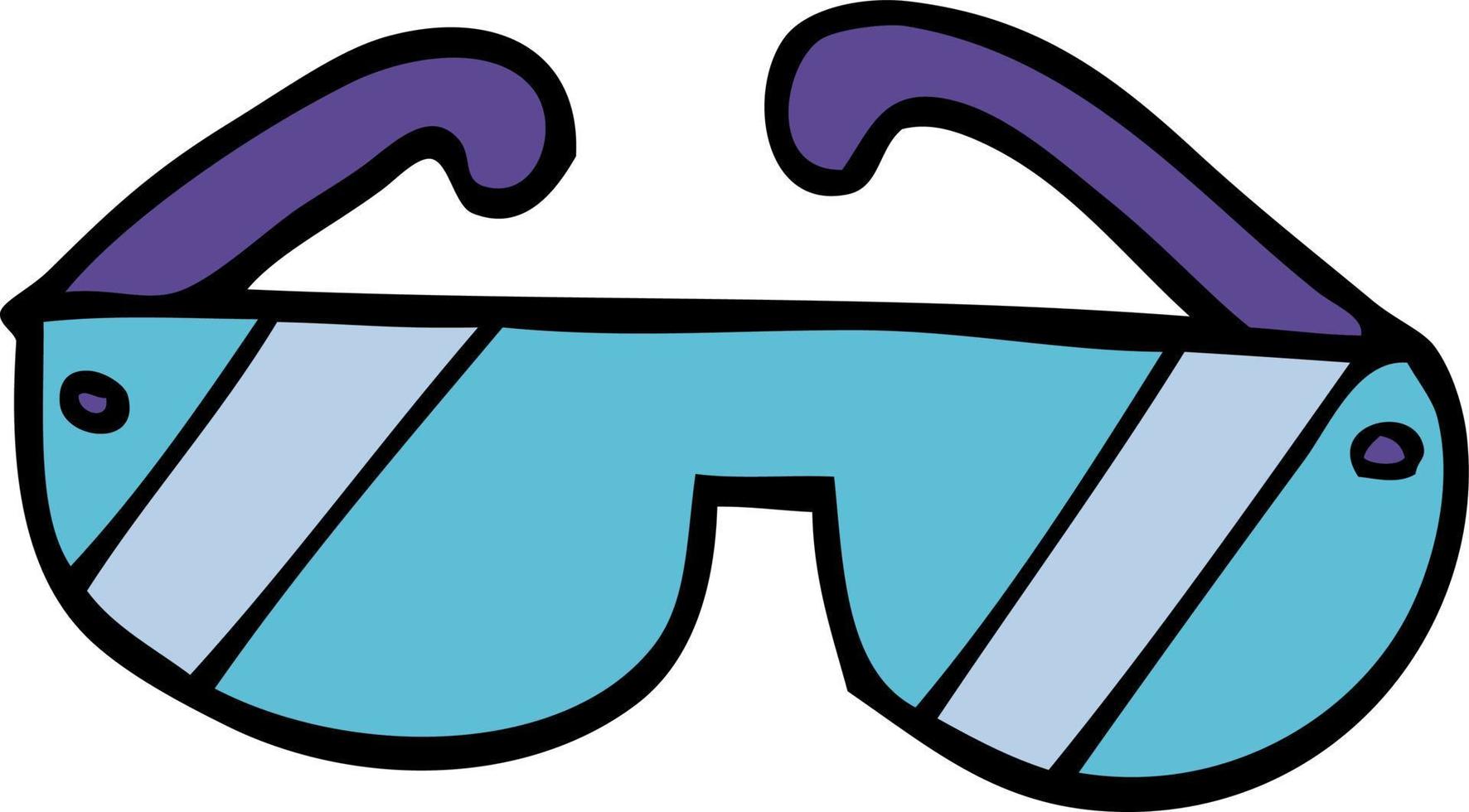 cartoon doodle safety glasses vector