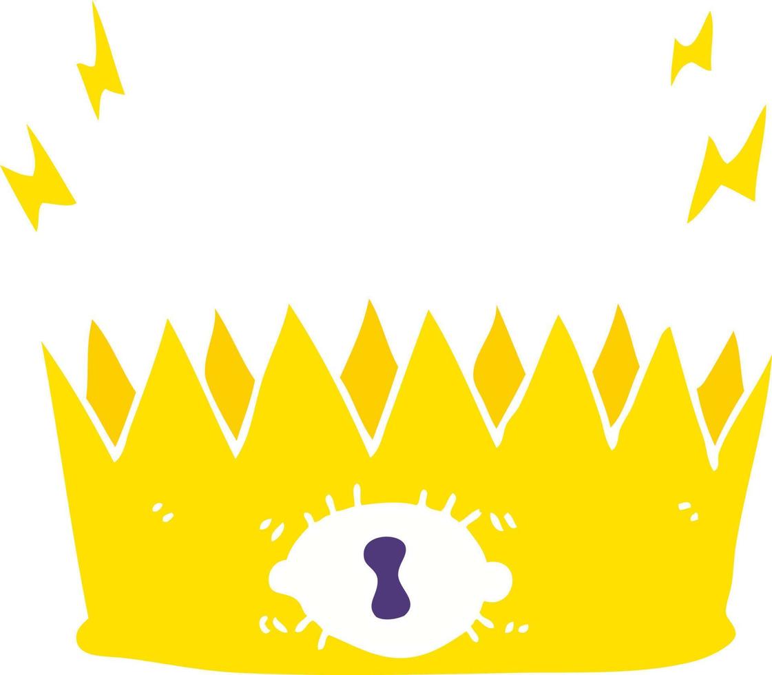 flat color illustration of magic crown vector