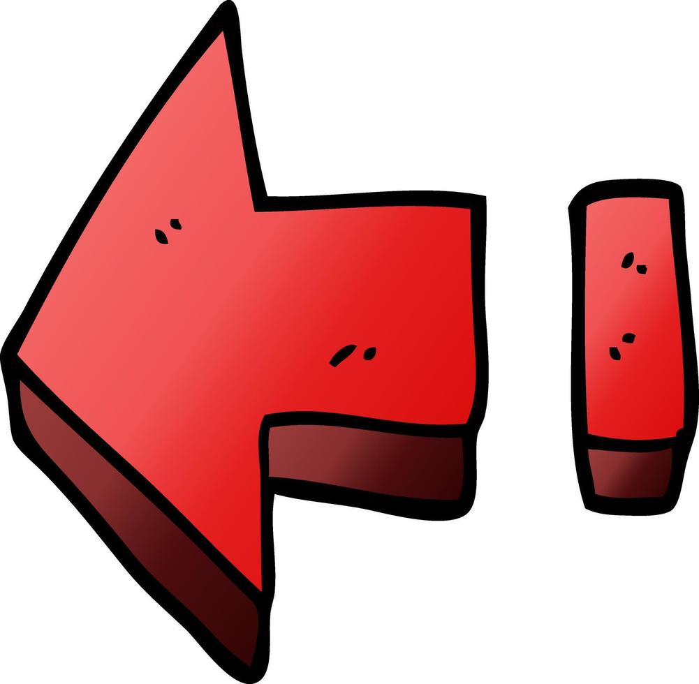 cartoon doodle red arrow vector