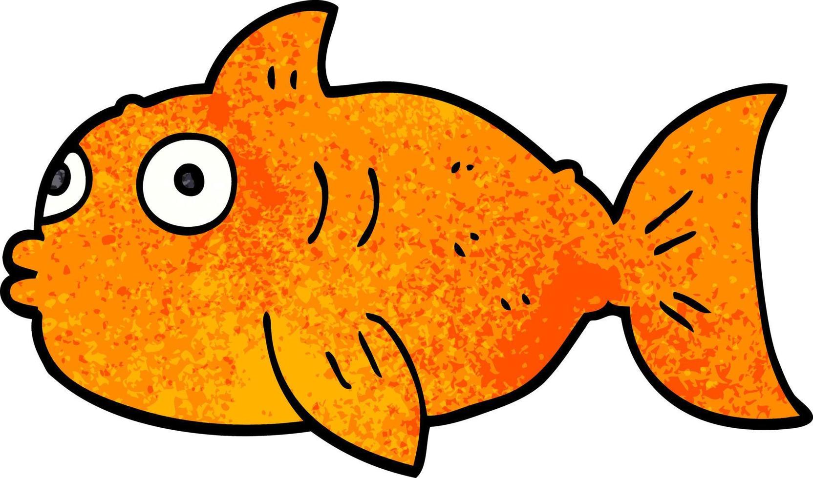 cartoon doodle surprised fish vector