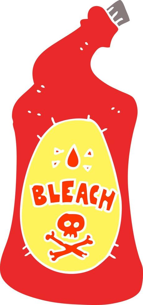 flat color illustration of bleach bottle vector