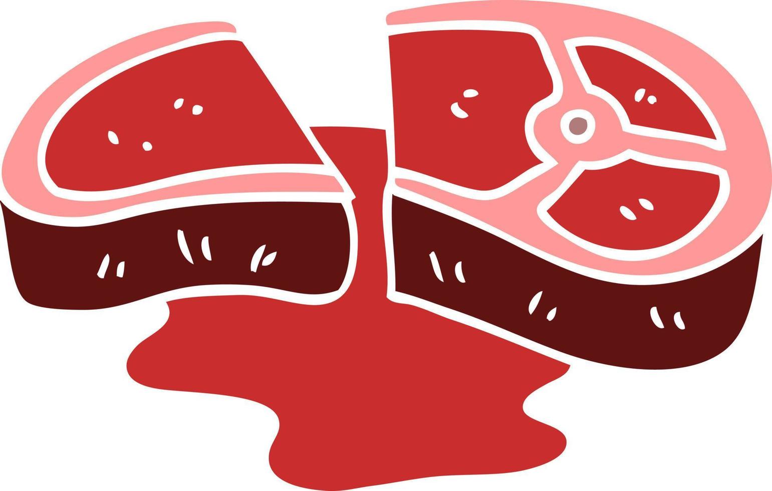 cartoon doodle rare steak vector